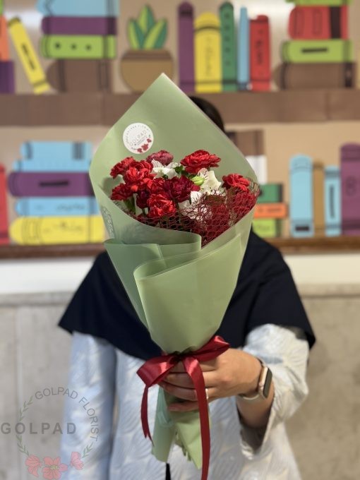 دسته گل زیبای شهرزاد ترکیبی از میخک و آلستر - تصویر 4